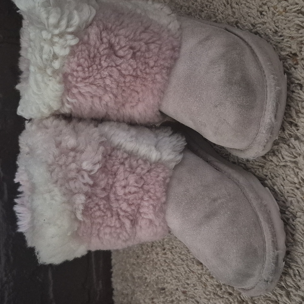 Pink and White UGG boots